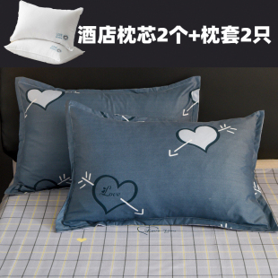 男女学生宿舍枕芯助睡眠软整头枕套 酒店枕头芯护颈椎枕家用一对装