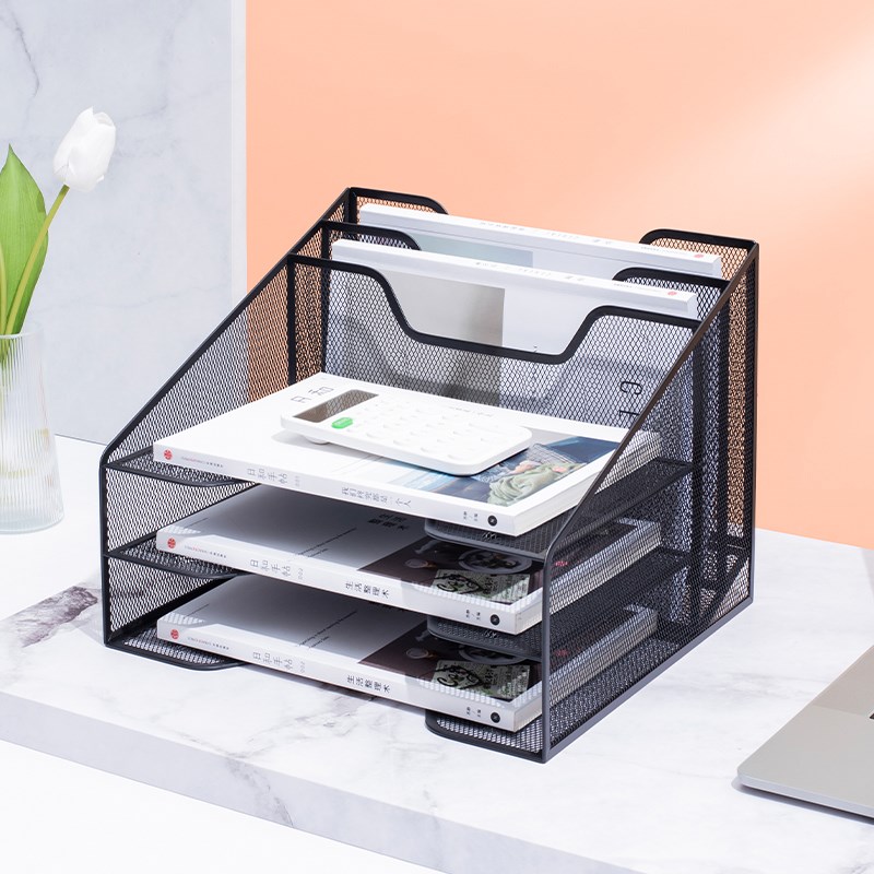 金属文件框文件架办公室铁质多层文件夹档案收纳盒书架立式文件格