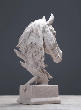 北欧美式创意马头摆件家居饰品工艺品客厅酒吧玄关小摆设艺术品