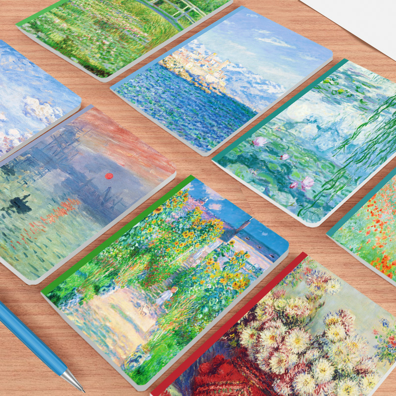 墨染文坊B5空白本车线本梵高莫奈世界名画主题缝线本大学生文艺精
