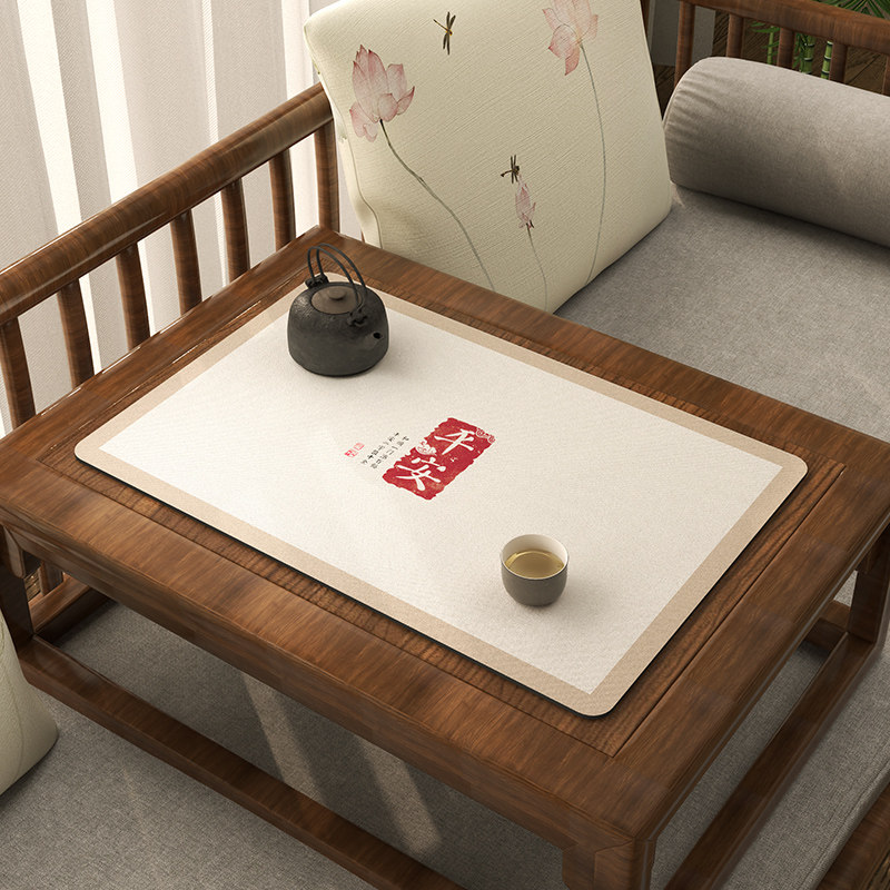 干泡茶席实木茶桌垫布茶台吸水垫罗汉桌茶垫禅意茶旗桌旗国风垫子