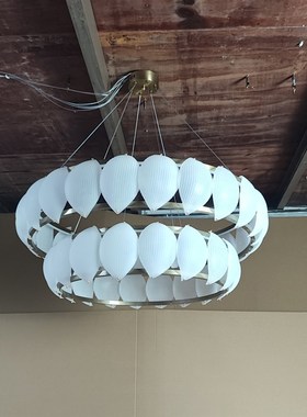 日式侘寂环形贝壳双层吊灯客厅餐厅家用民宿餐饮装饰设计师卧室灯