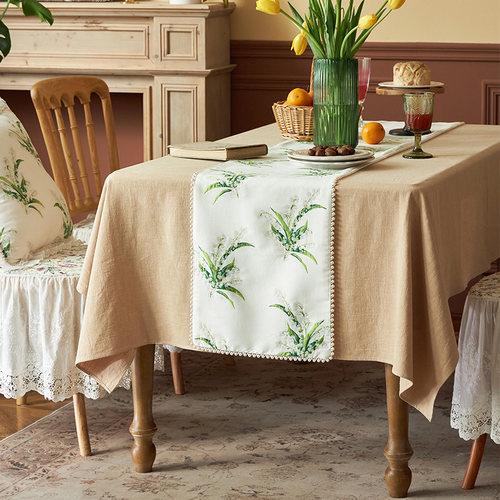 法式桌旗 欧式高级感电视柜桌布边柜茶几定制田园小清新长条桌旗