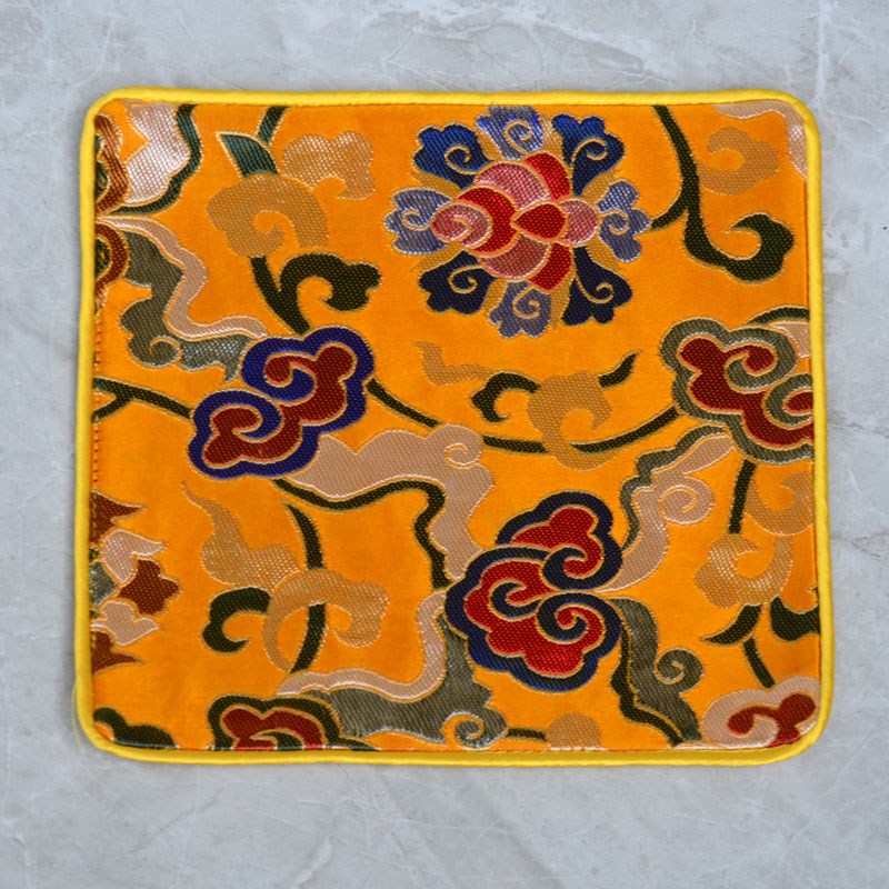 藏佛布艺民族风居家佛堂藏文化桌面装饰长方形花卉小桌垫餐垫杯垫