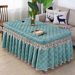 加厚双面绒电炉罩茶几罩长方形烤火被新款 电取暖炉加绒罩套裙 冬季