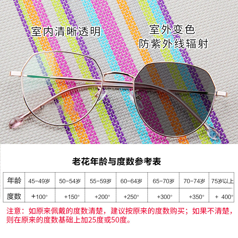 时尚女款老花镜远近两用平镜一体女式年轻款科技渐进式老光眼镜