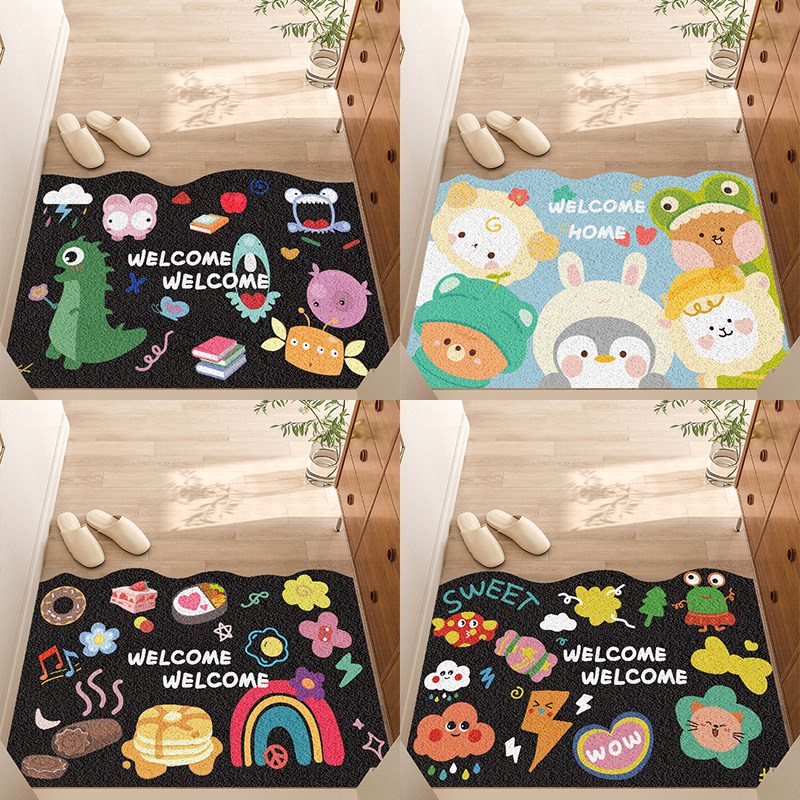 入户门地垫家用耐脏免洗大门口丝圈可裁剪脚垫防滑地毯进门垫子