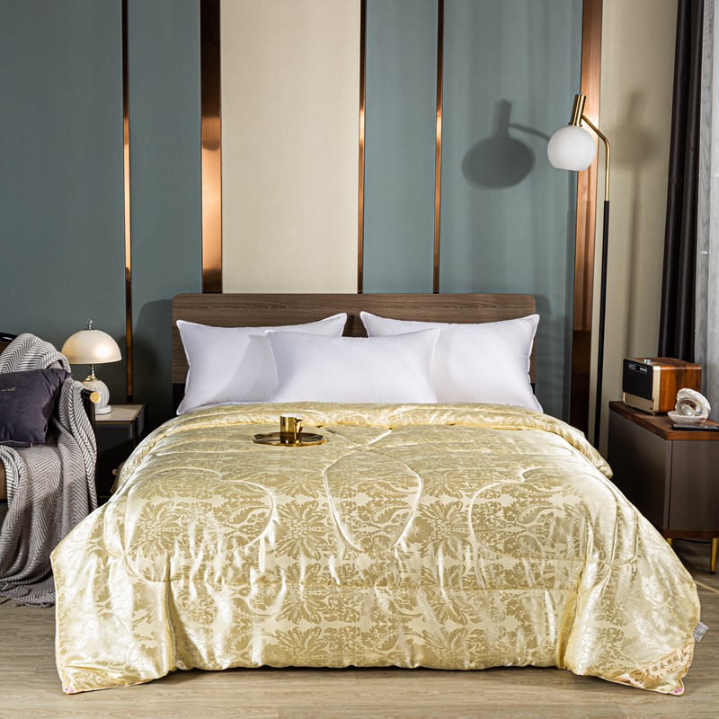 丝棉被蜘蛛花贡缎提花被子