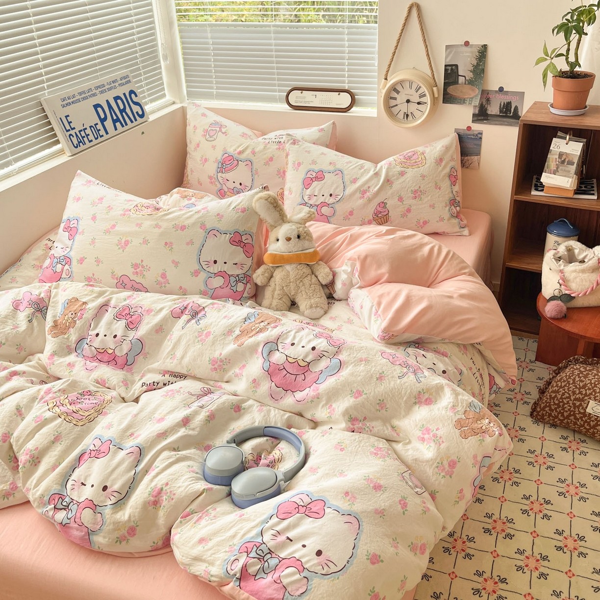 水洗针织双层纱印花四件套棉麻花卉款单被套柔软床品小清新单双人,床上用品,床品套件/四件套/多件套,淘宝优惠券,粉丝福利购,淘宝优惠卷