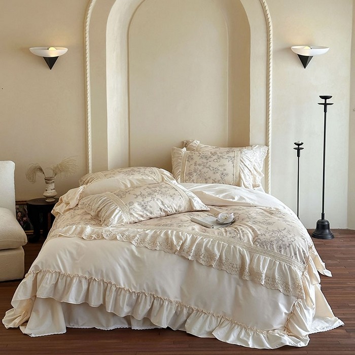 法式镂空花边全棉四件套