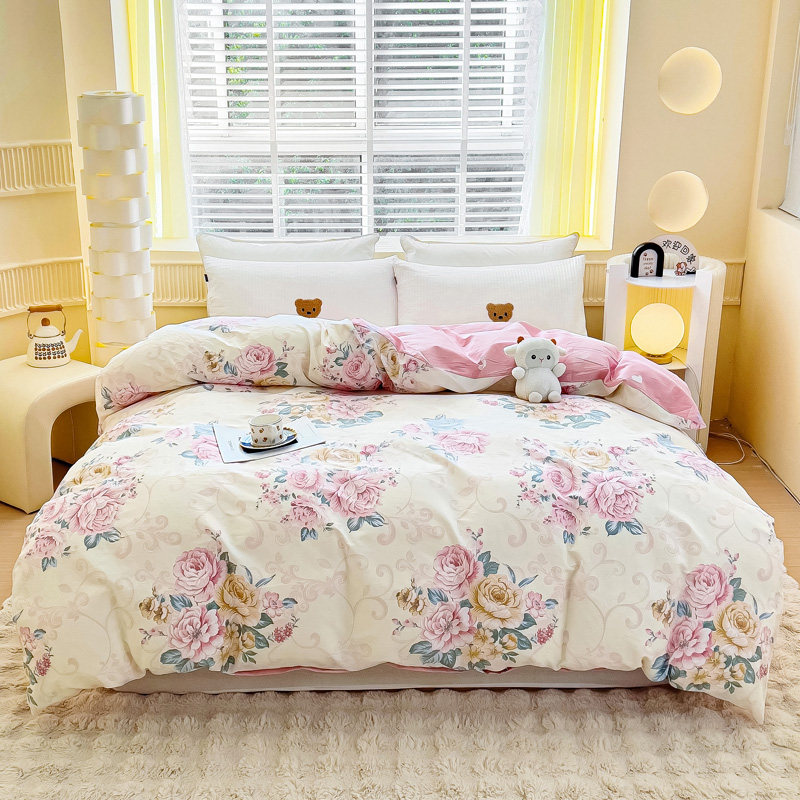 全棉被套被罩学生宿舍纯棉单被套田园风花卉印花卧室床上用品斜纹