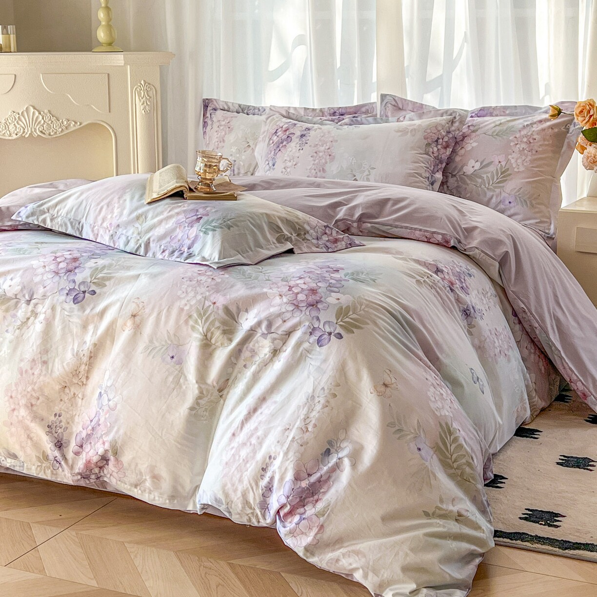 纯棉花卉系列全棉印花四件套全棉床上用品套件四季通用亲肤柔软