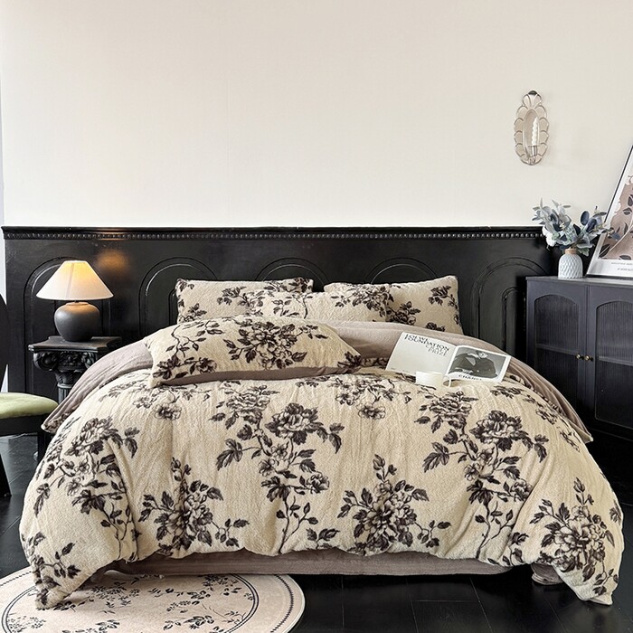 轻奢法式美拉德风牛奶绒四件套