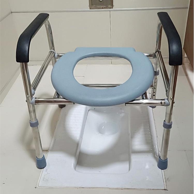 蹲厕用孕妇坐便椅老人坐便器可携式移动马桶简易不锈钢厕所凳家用