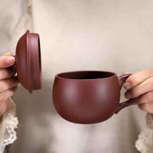 复古男女士水杯口杯泡茶杯家用将军杯 小容量宜兴紫砂杯纯手工中式