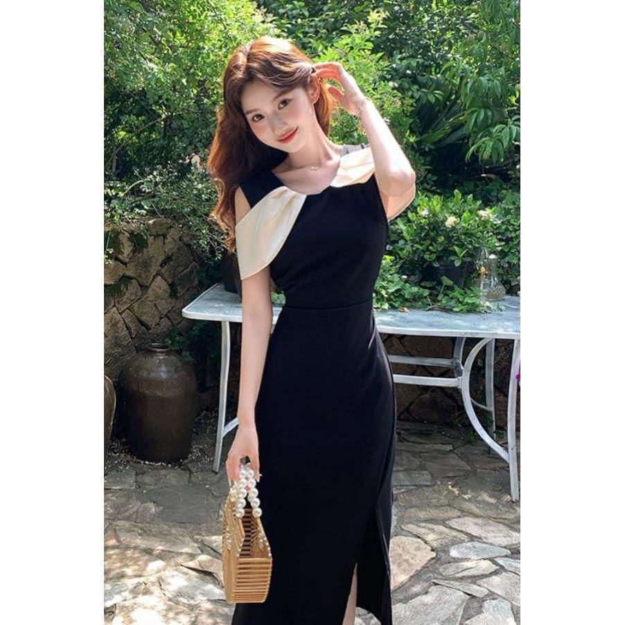 法式高级感露肩气质连衣裙女2026夏季新款小众别致中长款时尚裙子