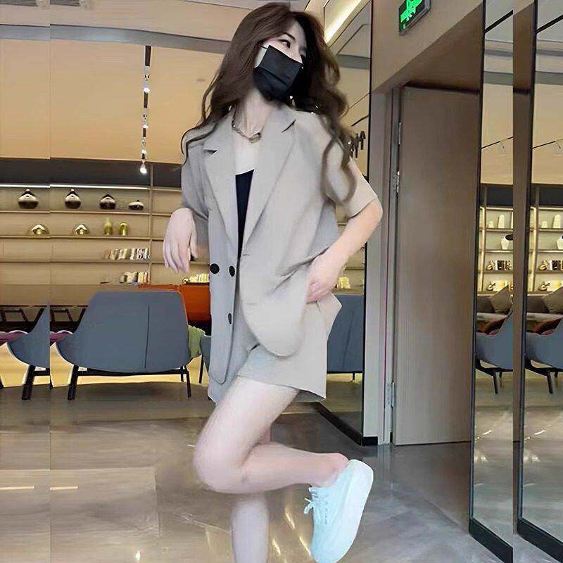 西装套装女韩版宽松夏季薄款西装套装女2026新款小个子