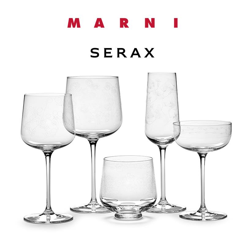 比利时Serax红白葡萄酒杯家用玻璃高脚杯香槟鸡尾酒杯Marni联名款