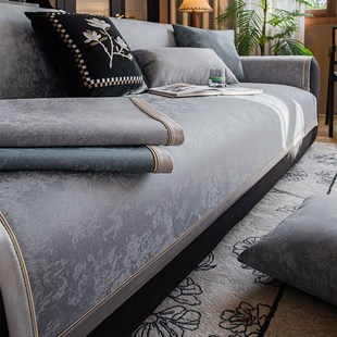 轻奢沙发垫高级感四季 通用防滑直排真皮沙发坐垫2025新款 盖布夏季