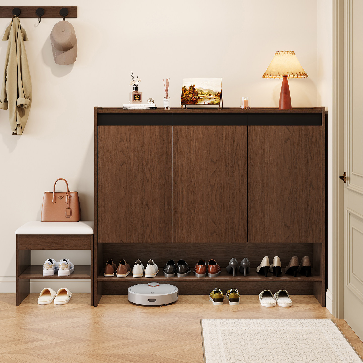 欧松板鞋柜入户门口玄关鞋柜家用门口大容量靠墙收纳储物柜鞋架,住宅家具,鞋柜,淘宝优惠券,粉丝福利购,淘宝优惠卷