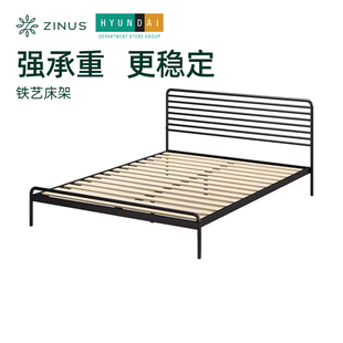 现代ZINUS铁艺床不锈钢单双人家用出租屋床架铁架床儿童床1.8m