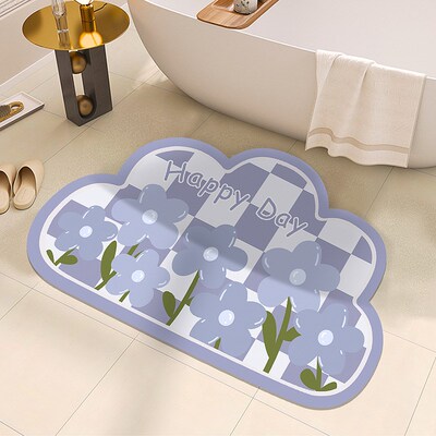 优选地垫软硅藻泥吸水防滑洗v手间厕所家用卫生间门口速干进门脚