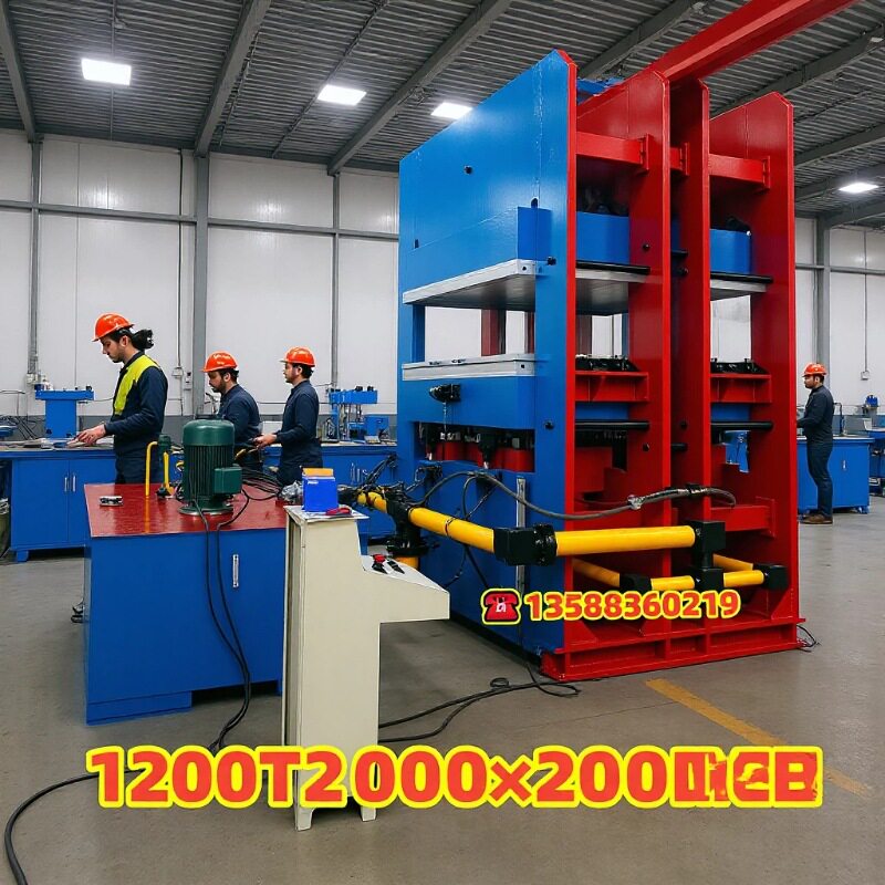框架式1200T自动推拉移模平板硫化机大直径橡胶O型圈模压成型机