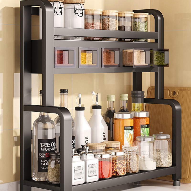 厨房调料置物架家用台面多功能油盐酱醋收纳盒调味料用品收纳架子