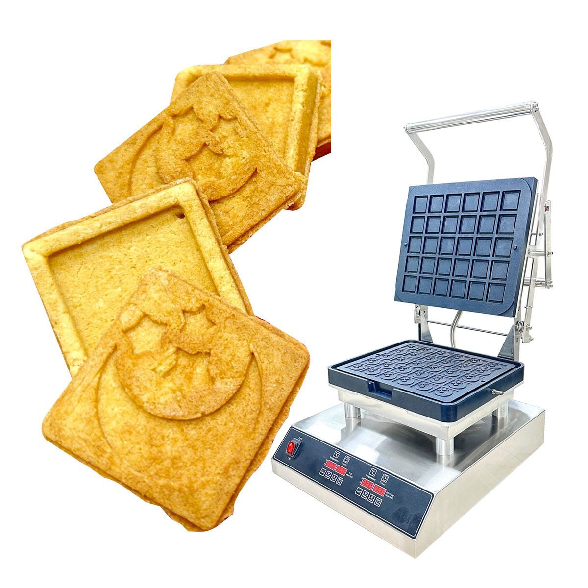 双数显星星月亮饼干机 不粘锅烤盘 可承接定制图案OEM/ODM