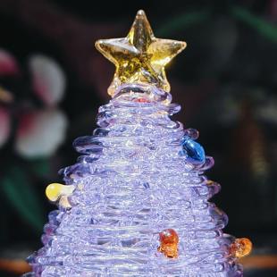 琉璃摆件手工艺品紫色圣诞树礼物淄博博山小家居饰品山东特产装饰