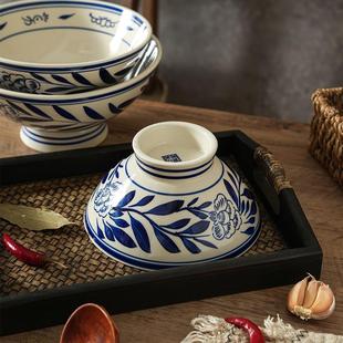 手绘青花秦海碗陶瓷釉下彩油泼面碗拉面碗大容量面碗汤碗商用