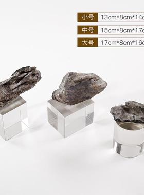 简约现代假山石头水晶摆件家居客厅酒柜饰品酒店办公室书柜装饰品