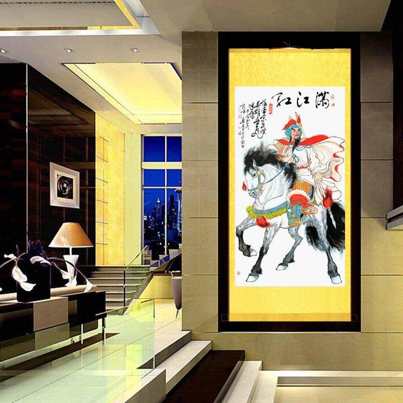 新款三国英雄人物画客厅装饰画餐厅墙面装饰简约卷轴挂画中式画,家居饰品,现代装饰画,淘宝优惠券,粉丝福利购,淘宝优惠卷
