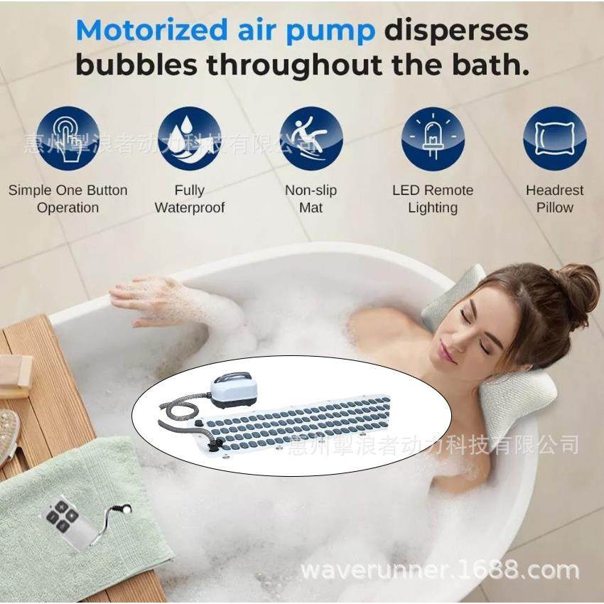 跨境出口家庭浴缸SPA电动气泡按摩无线遥控防滑家用泡澡水疗机