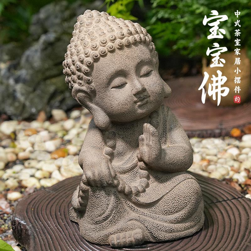 庭院禅意摆件小和尚沙景弥佛像造布置花户外中GTX园装饰式室外彷