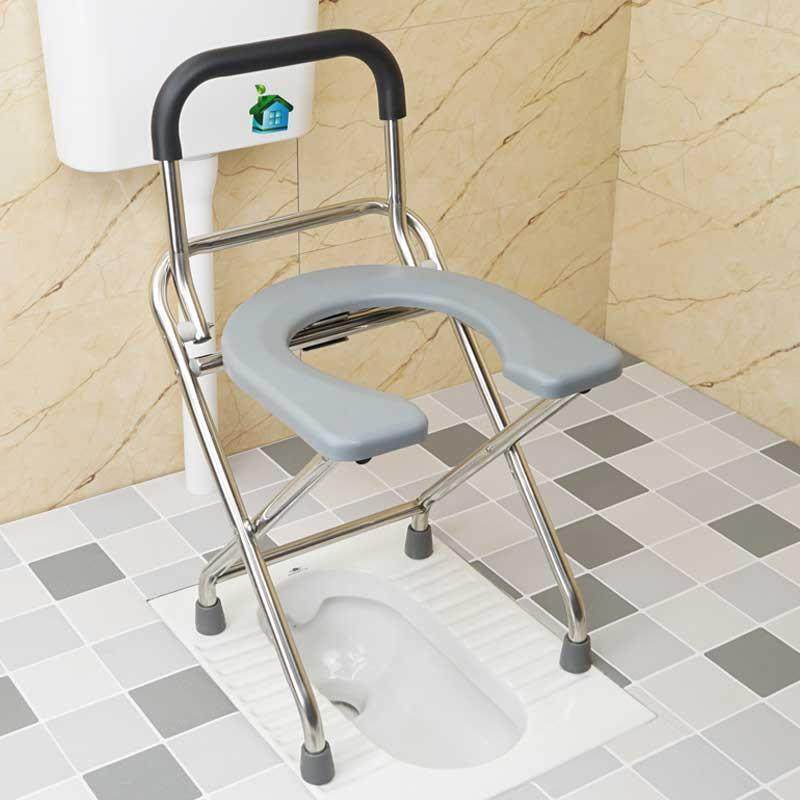 坐便椅老孕妇坐便人器家用可折叠蹲便改古白（住便厕所凳子坐洗澡