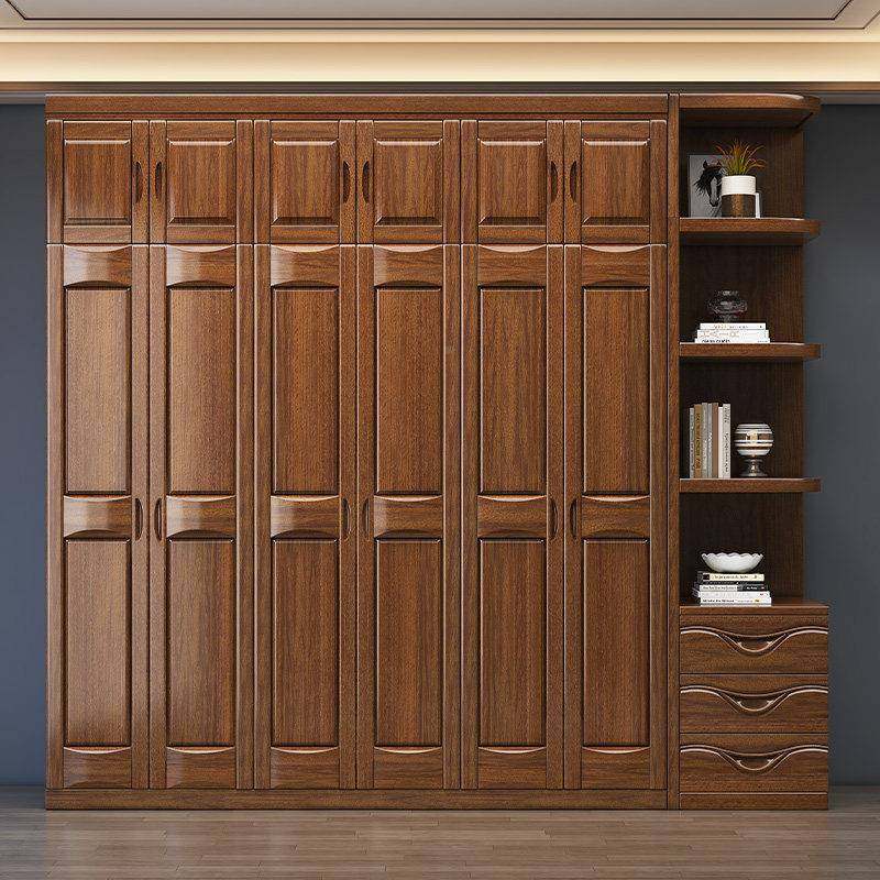 全实木衣柜家室用卧约小户型收纳现代质简对开门原木C109橡胶3456