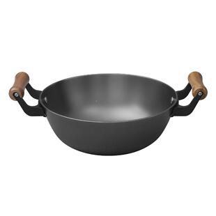 典匠铸铁小炒锅电炒锅涂层平底锅典匠无轻老铁锅家式用26cm燃气磁