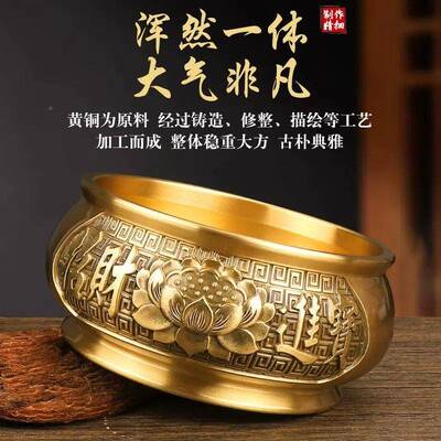 香NPQ炉纯招铜黄铜家用薰炉上香室供奉财神观音香香火炉内财莲花