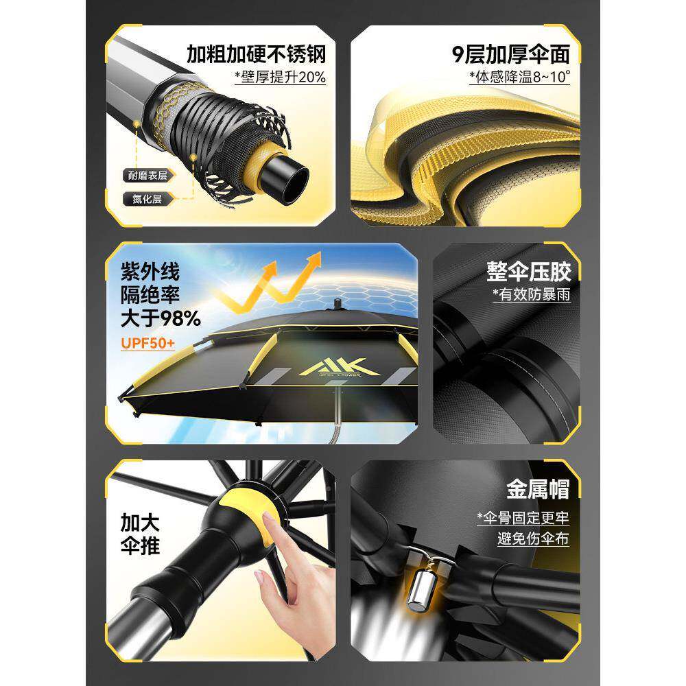 AK钓鱼大钓野伞202022121525新款外户防晒钓大雨伞新型伞拐杖遮阳