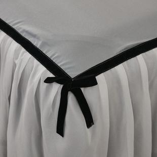 复古风FAE裙蝴蝶结床单件纯色约雪纺蕾丝花边床罩席梦简思保护床