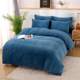 保暖法加厚面水双晶绒被套单件珊瑚绒被罩200x30兰绒秋冬双KUL人7