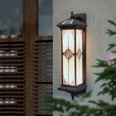 新中式户外围壁灯室外防水别76428墅大门庭院墙外墙阳能灯壁太灯