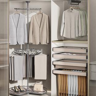 旋间转衣架3纳60度拐衣柜挂衣杆衣帽转角多功能收裤 抽拉篮 架角裤