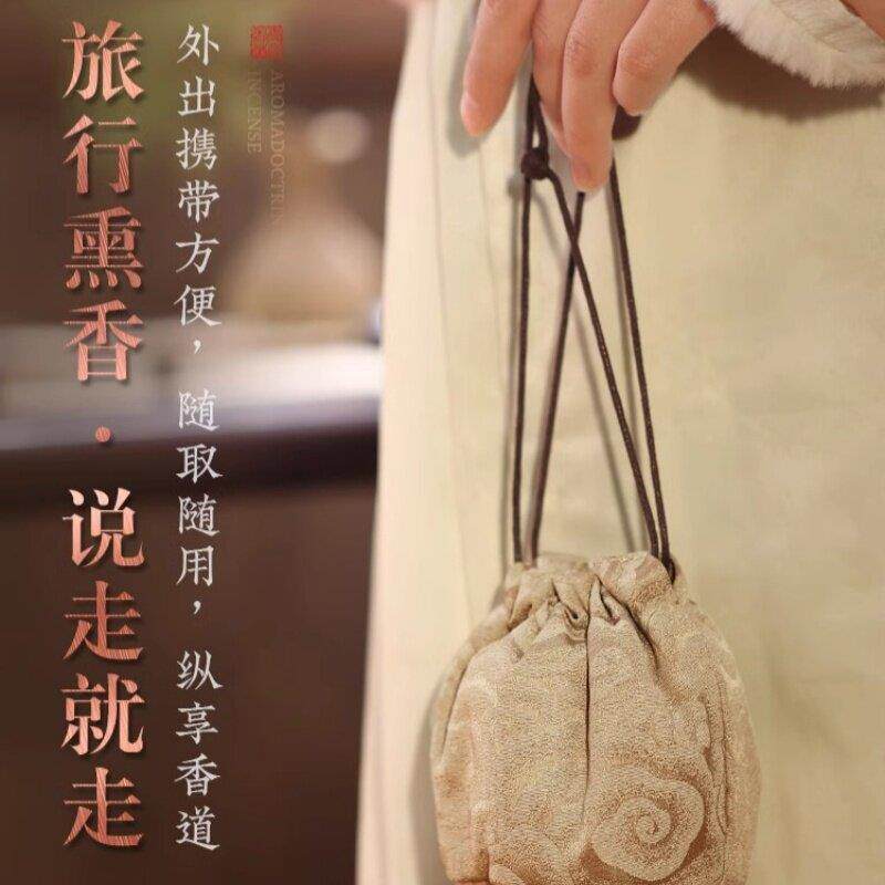 苏工铜香盒盘香紫金万贯香炉纯随身携带熏香炉携小号户外旅香行便