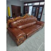 真皮沙发199层牛客厅组合屋高豪华欧式 皮大实木雕刻厚皮革小公端