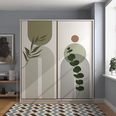 衣柜贴纸新简约极简风柜门门移门推拉翻改造室卧自粘墙纸壁纸EBJ