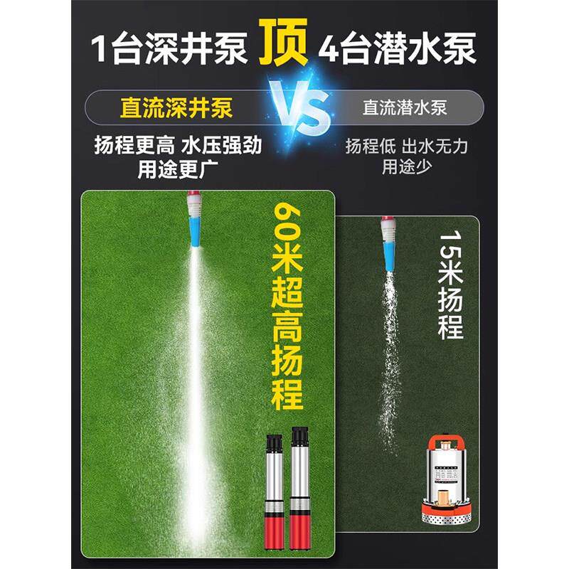 直流潜水泵48渠牛VV60V电动车电动车72通灌用溉水高扬程专用深井