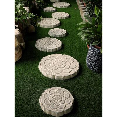 踏步外庭院花园脚踏石莲AOL花汀步石中式户外石草坪装铺饰室路石