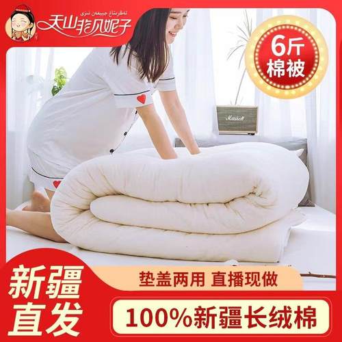 被新疆棉被6斤加花被棉絮双人床垫棉被芯褥QIK子厚保暖子冬被全棉